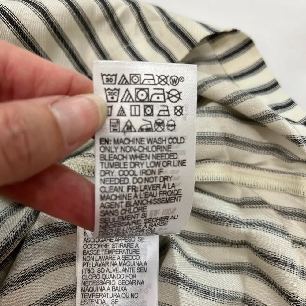 RVCA Sunday Collection Take It Easy Striped Button Up‎ Shirt Blouse - Image 12