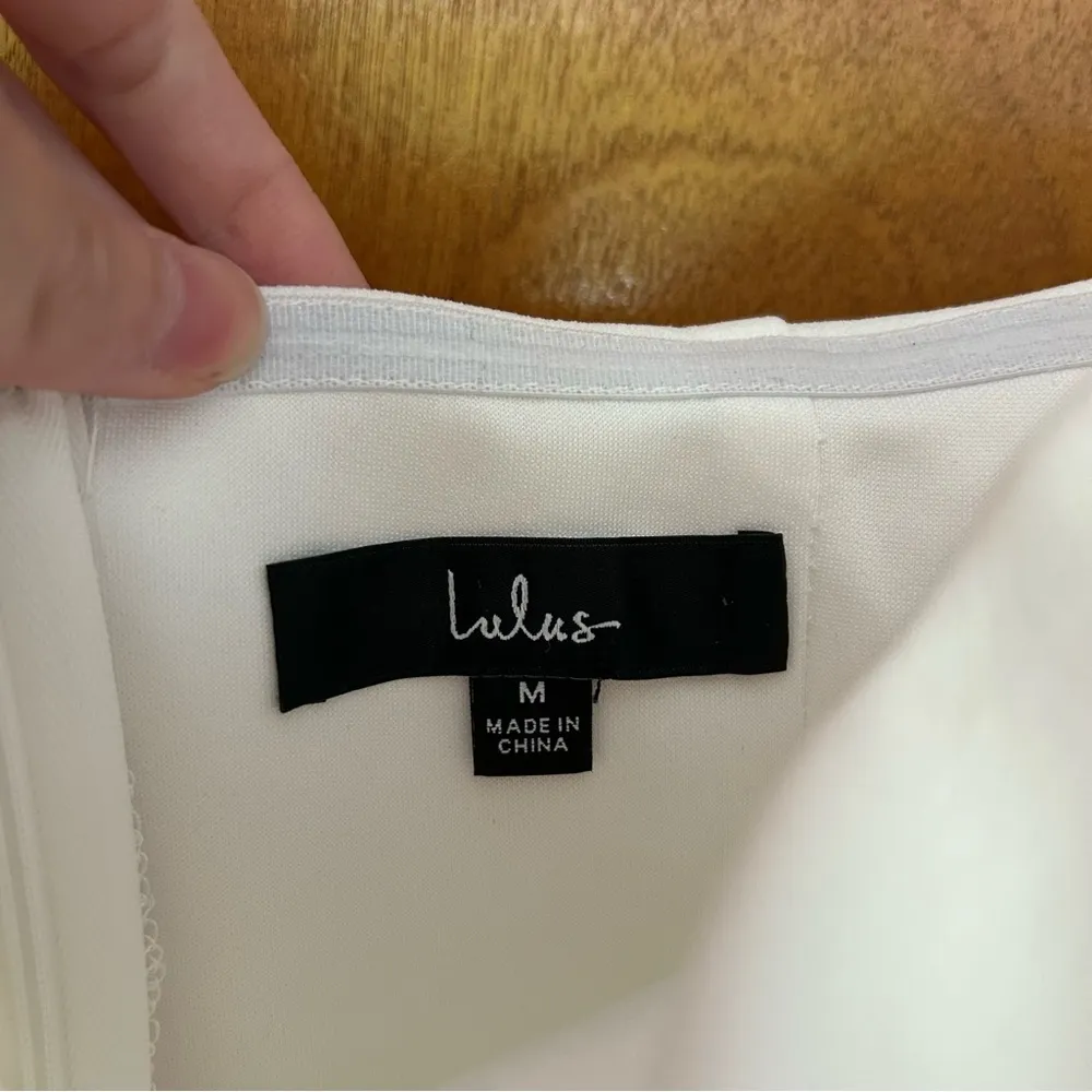 Instant Perfection White Swiss Dot Mesh Strapless Mini Dress Size Medium - Image 12