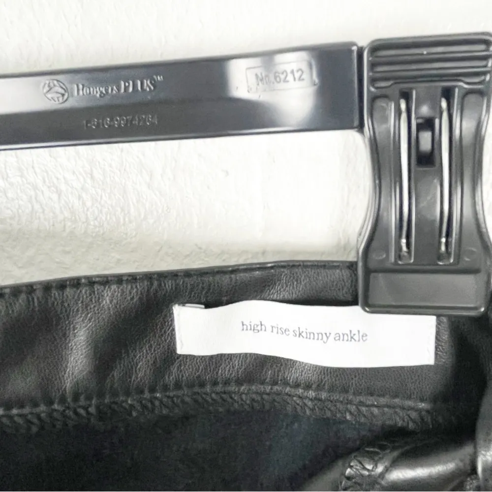 SAM EDELMAN Black Faux Vegan Leather High Rise Skinny Ankle Pants, Size 27 - Image 5