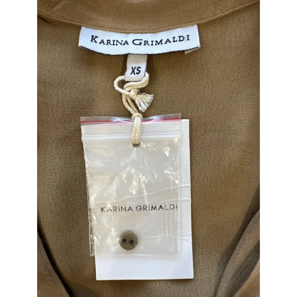 Karina Grimaldi Willow Midi Dress in Mocha X-Small New Womens Silk Cut out - Image 8