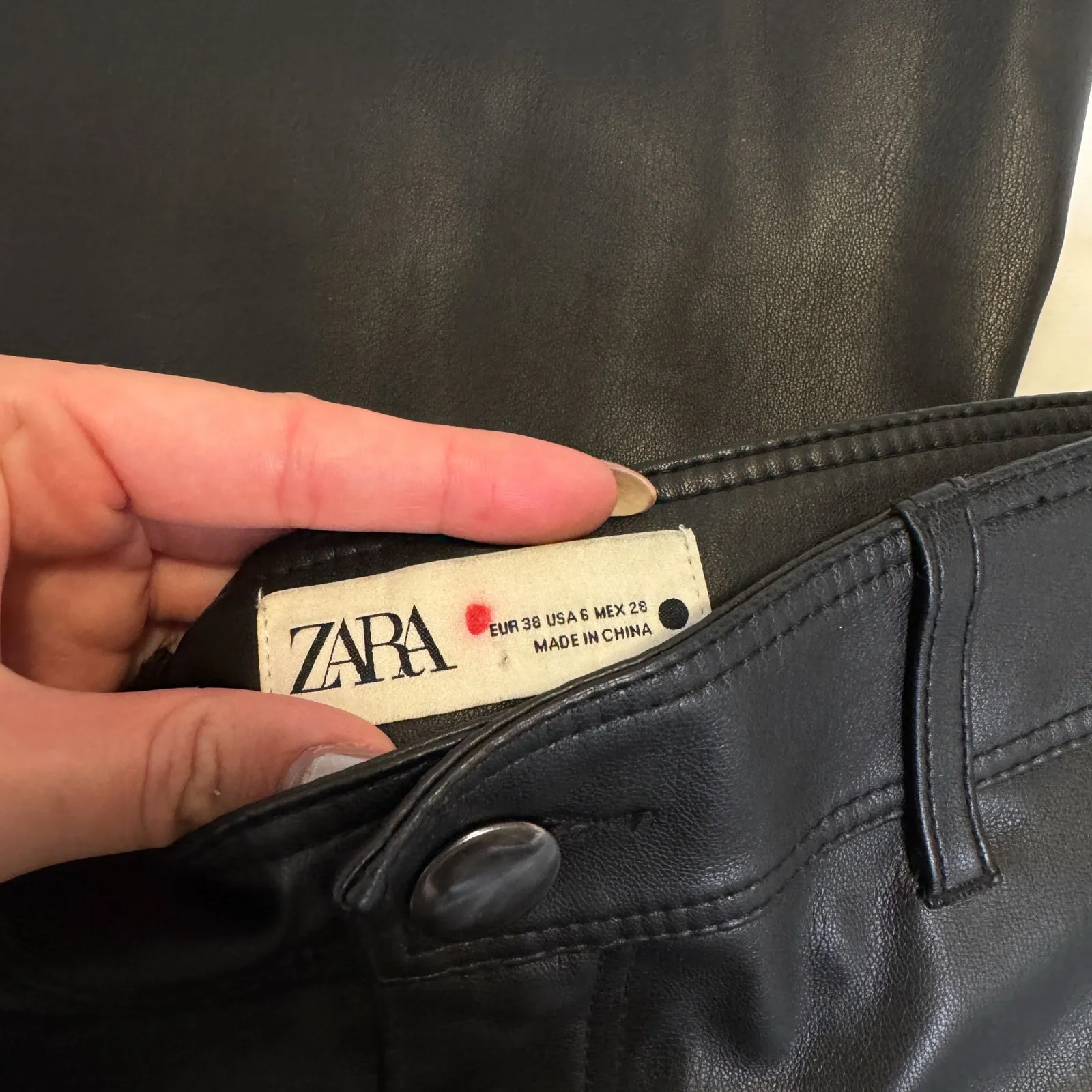 Zara The Marine Straight Leg Faux Leather Trousers - Image 5