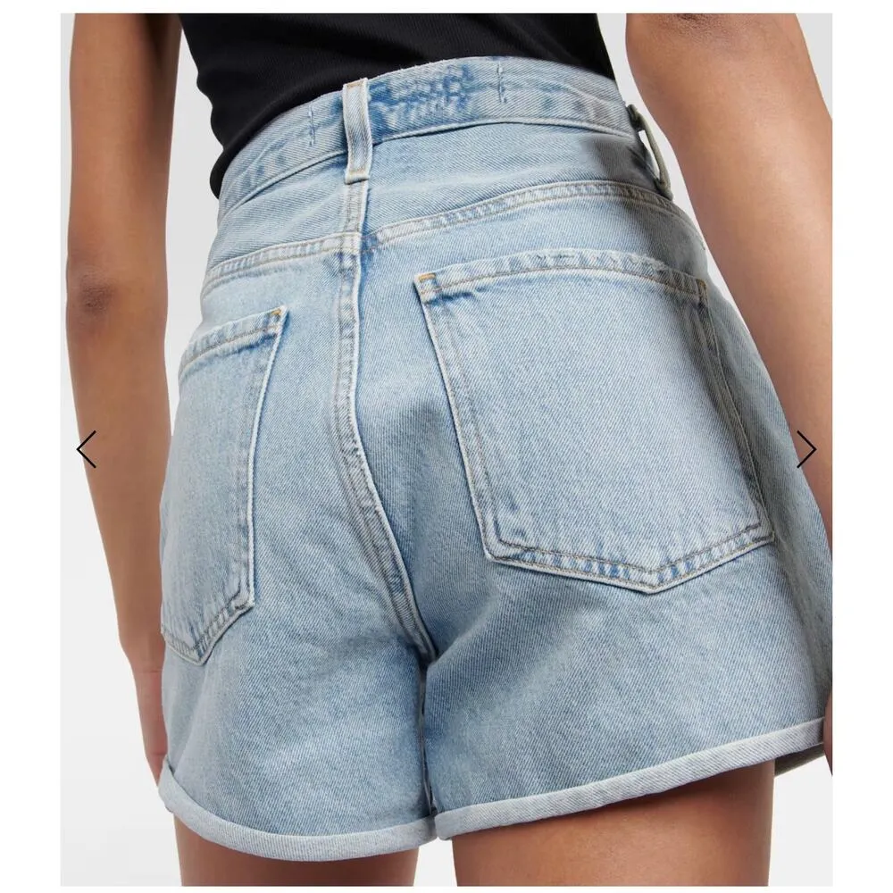 AGOLDE Dee high-rise denim rolled hem shorts size 28 (New) - Image 3