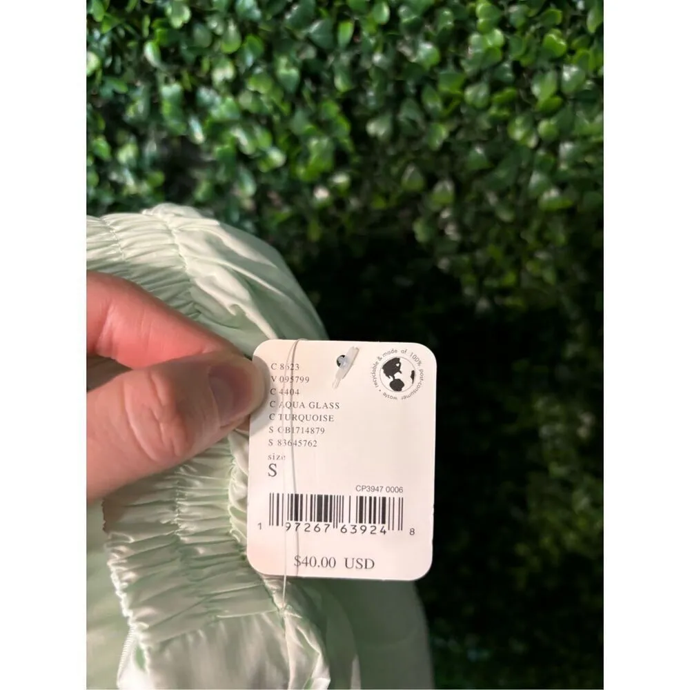 Free People Center Court Short High Rise NWT Aqua Glass Flowy Sz Small - Image 3