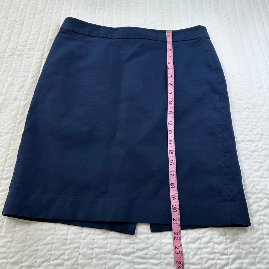 J. Crew 100% Cotton Business Casual Navy Pencil Skirt - Image 5