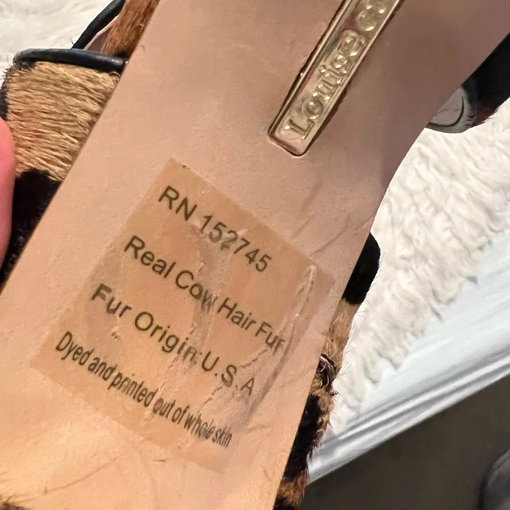 Louise et Cie Animal Print Cow Hair High Heels Shoes Pointed Toe Ankle Strap 8 - Image 10