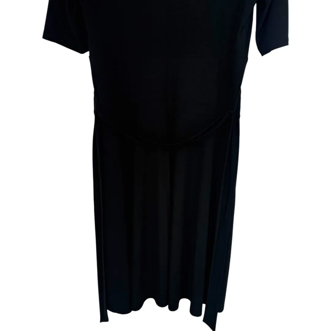 Lauren Ralph Lauren Black Mock‎ Neck Belted Classic Fit & Flare Midi Dress Sz 10 - Image 14