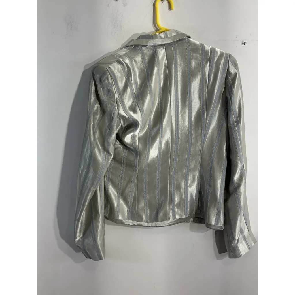 Womans Brighton Size Eu 42 (us 12) Gray Blue Button Down Lined Blazer - Image 2