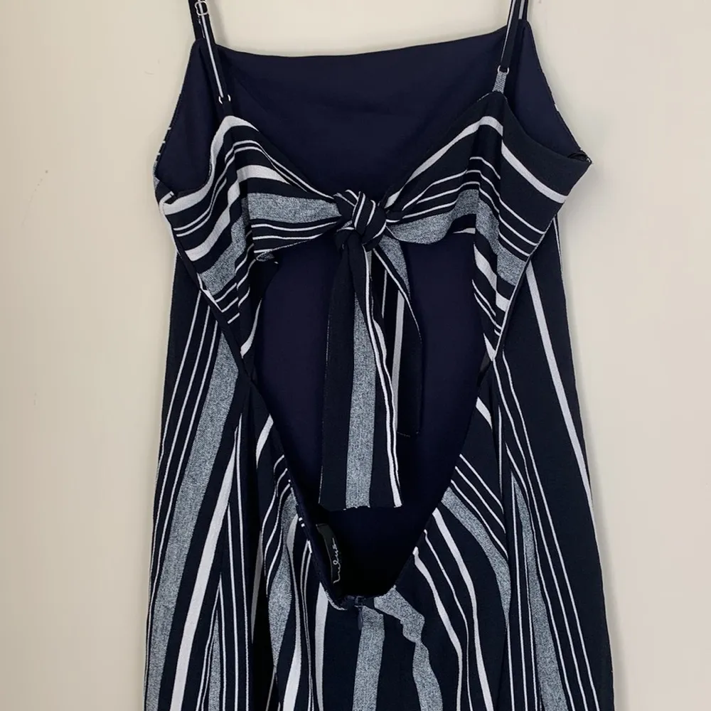 Lulus Stripe Right Navy Blue and White Striped Tie-Back Mini Dress - Image 6