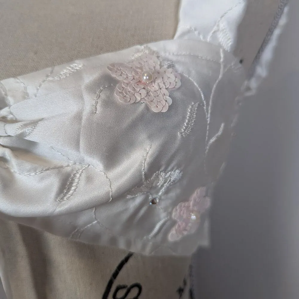 Yung Reaper Satin Floral Bra Top White and Pink One Size - Image 6