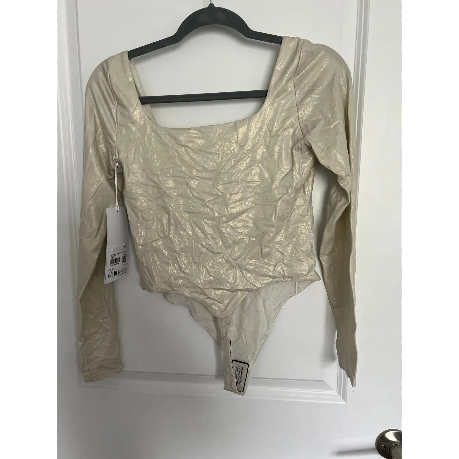 Lululemon Wundermost Ultra-Soft Nulu Square-Neck LS Bodysuit *Shine‎ - Size Med - Image 2