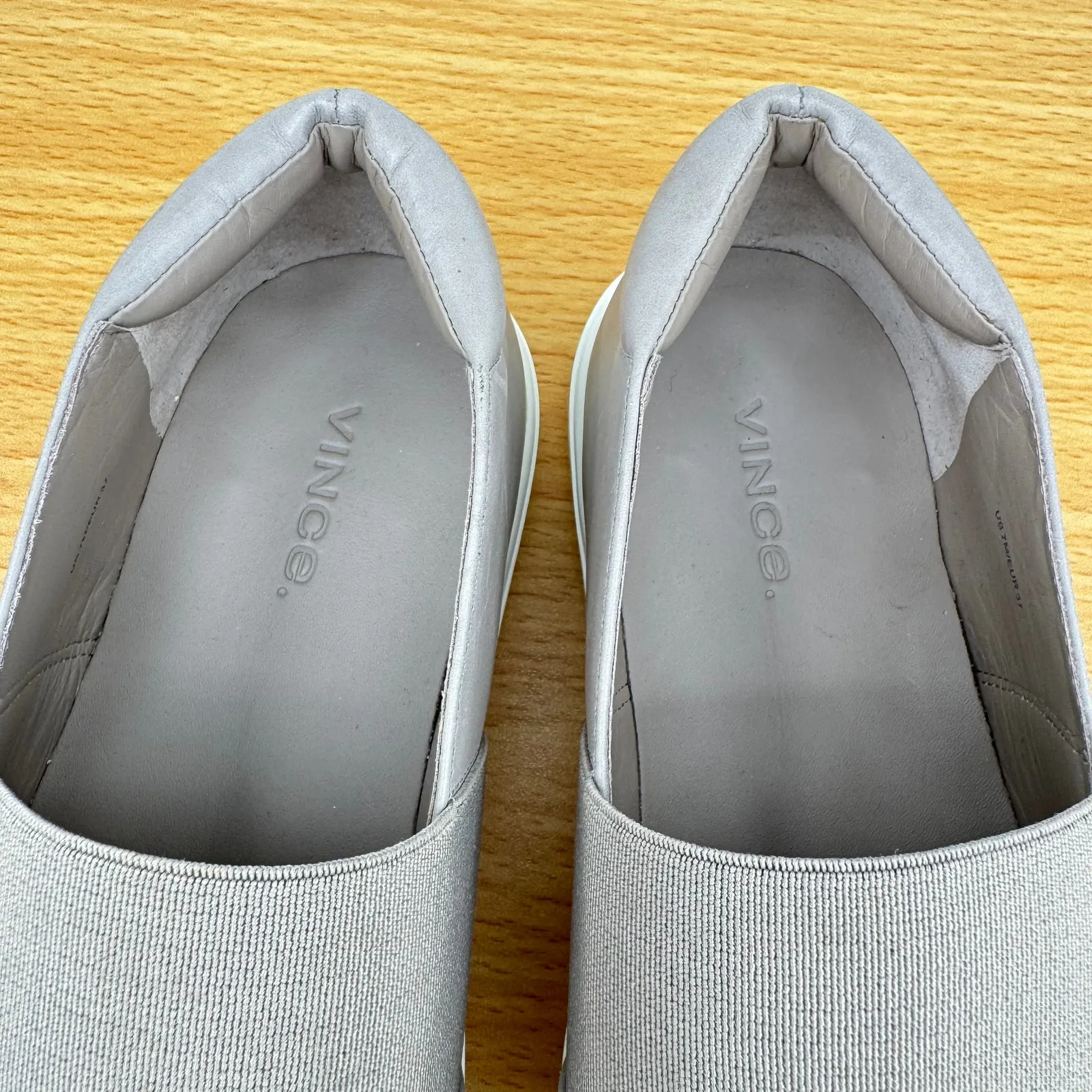 Vince Corbin shoes women's 7 sneakers slip on leather taupe - Image 6