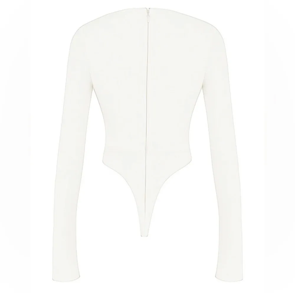NWOT HOUSE OF CB Danica White Cutout Bodysuit long sleeves sz S - Image 4