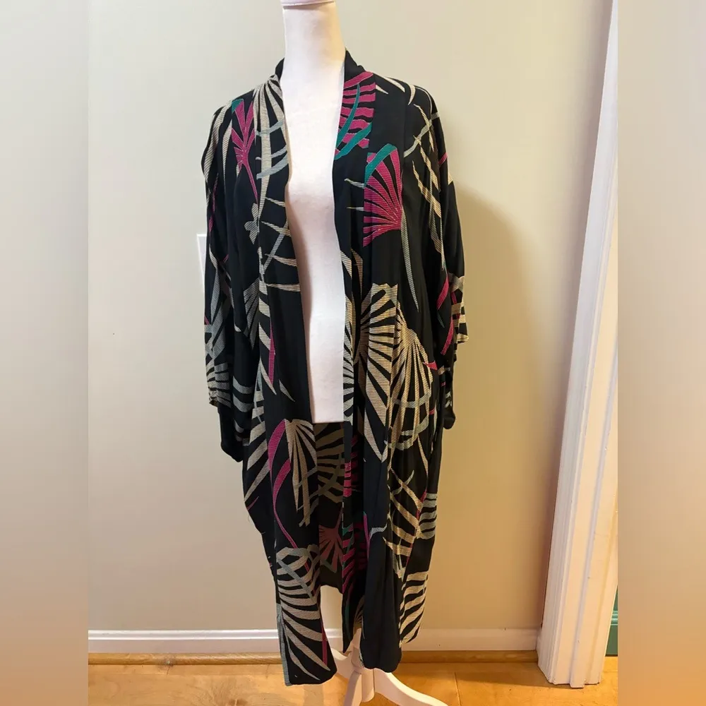 Anthropologie Maeve Kira Long Kimono Jacket sister XS S M floral black - Image 3