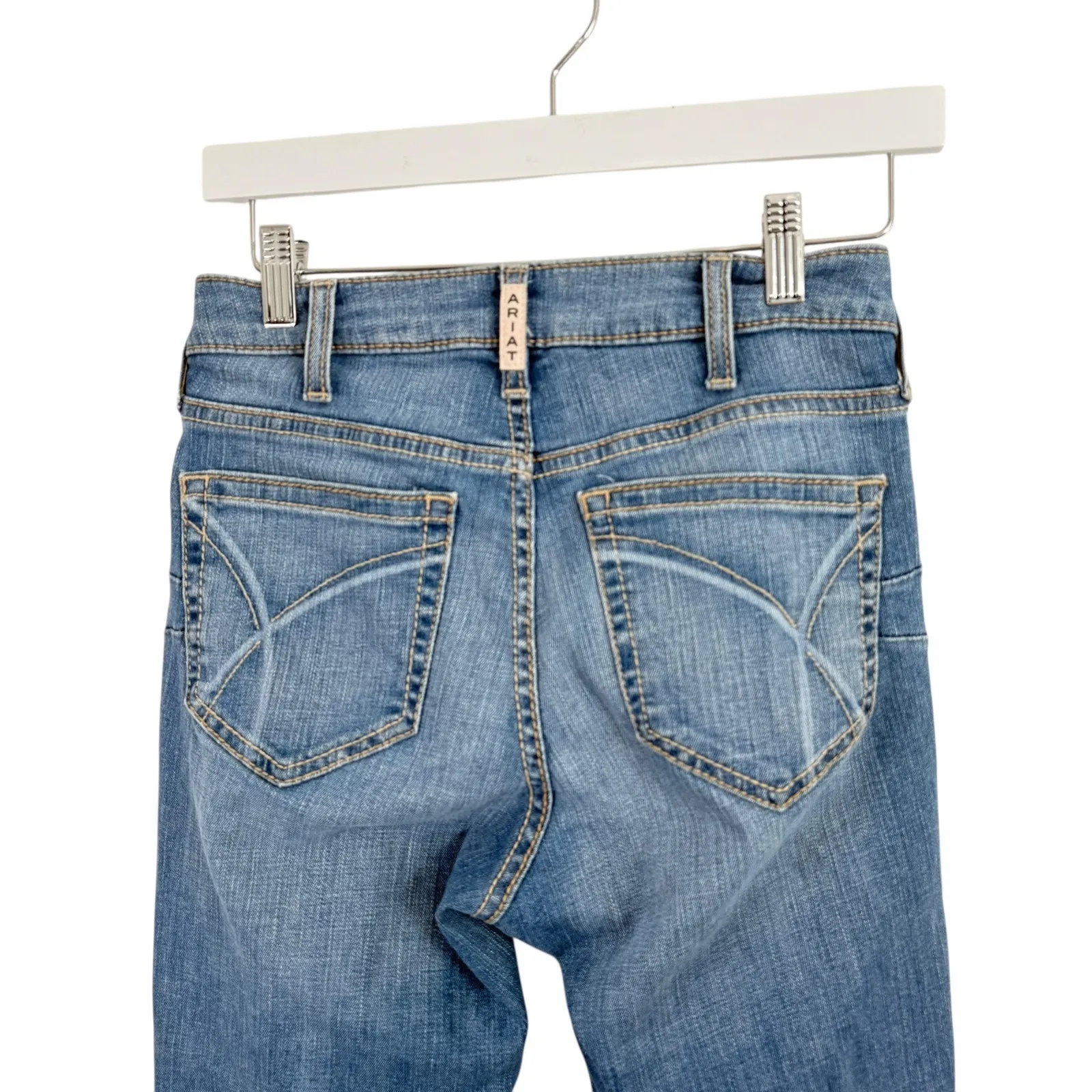 Ariat REAL High Rise Boot Jeans Western Country Rodeo Cowgirl Hemmed Womens 26 - Image 6