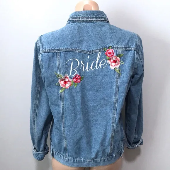 Davids Bridal BRIDE Embroidered Denim Jacket - Image 2