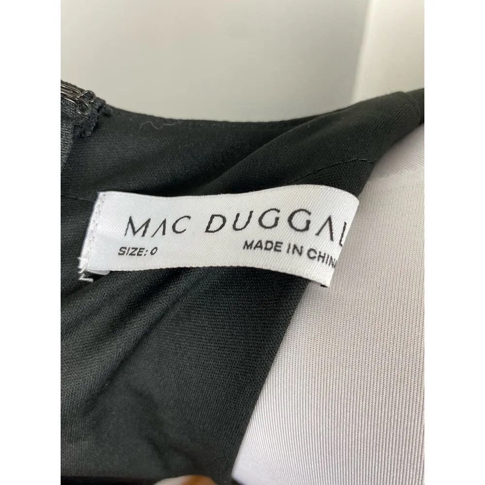 Mac Duggal Black Long Sleeve Puff Shoulder Cut Out Gown Size 0 $398 67944 Flirty - Image 10