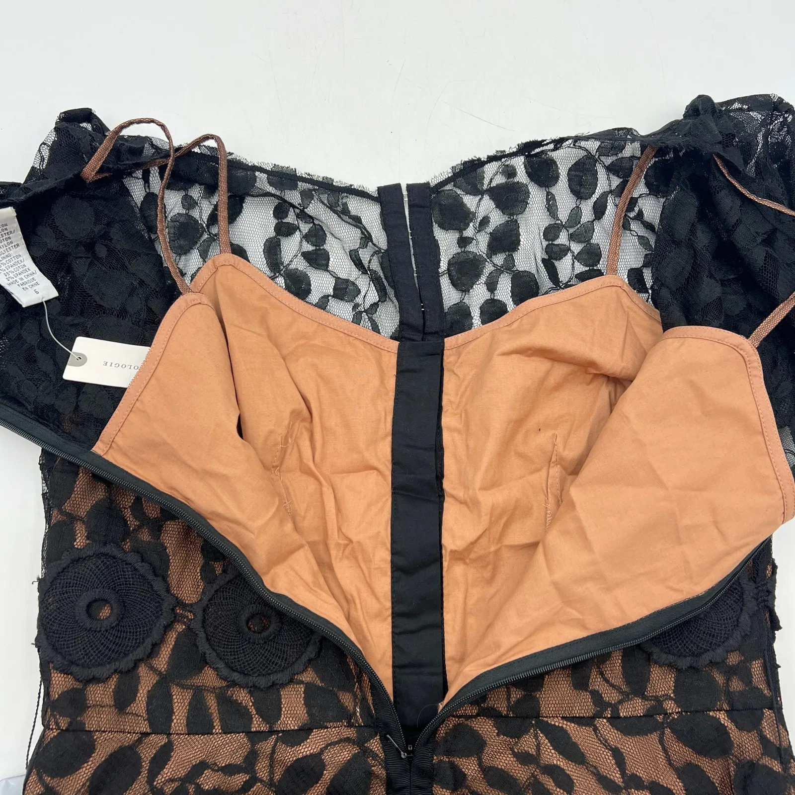 Beguile by Byron Lars Carissima Dress Black Lace Insert Sheath - Image 5