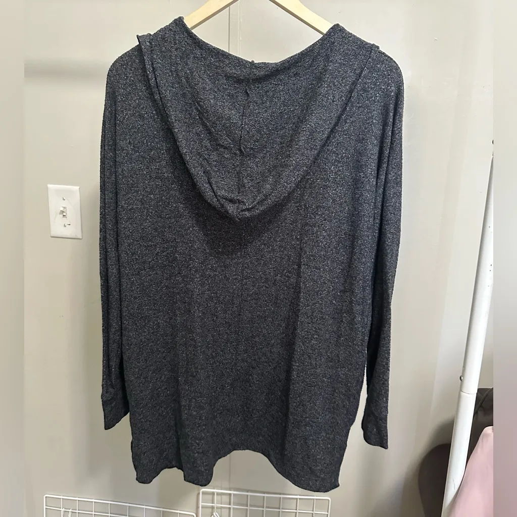 American Eagle Gray Open Front Hooded Cardigan size small - Image 4