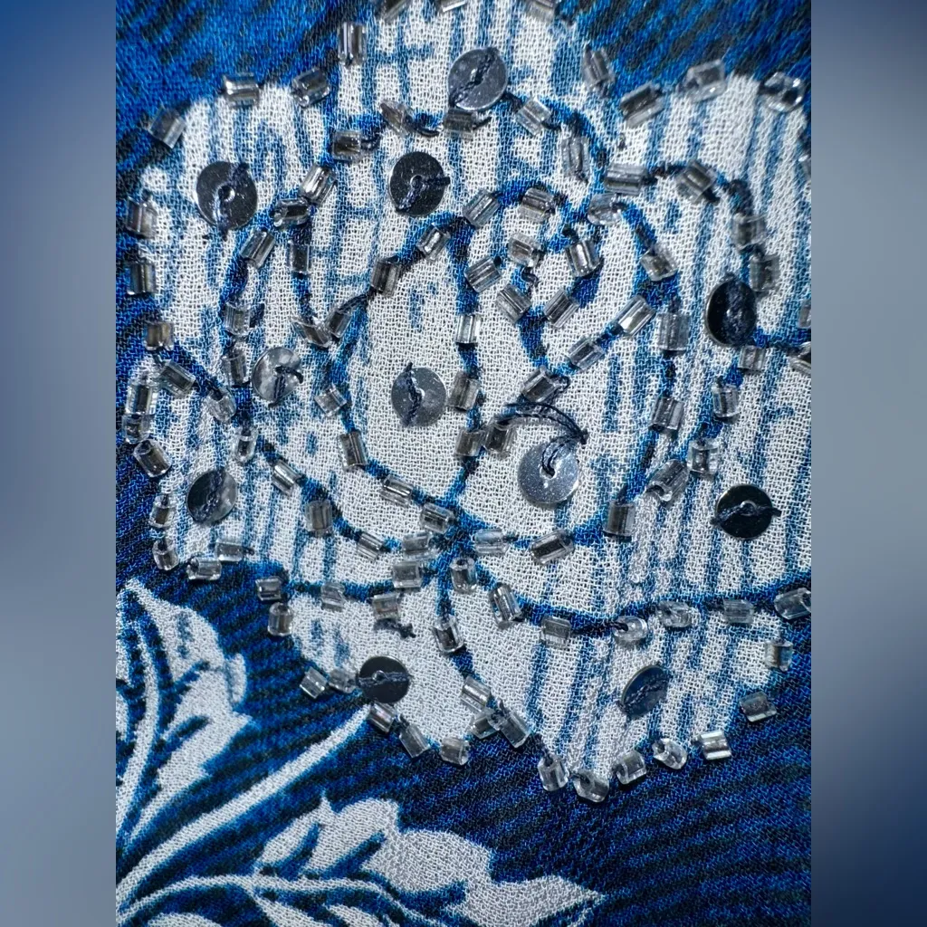 EUC BILA Sparkly Blouse Boho Flowy - Image 3