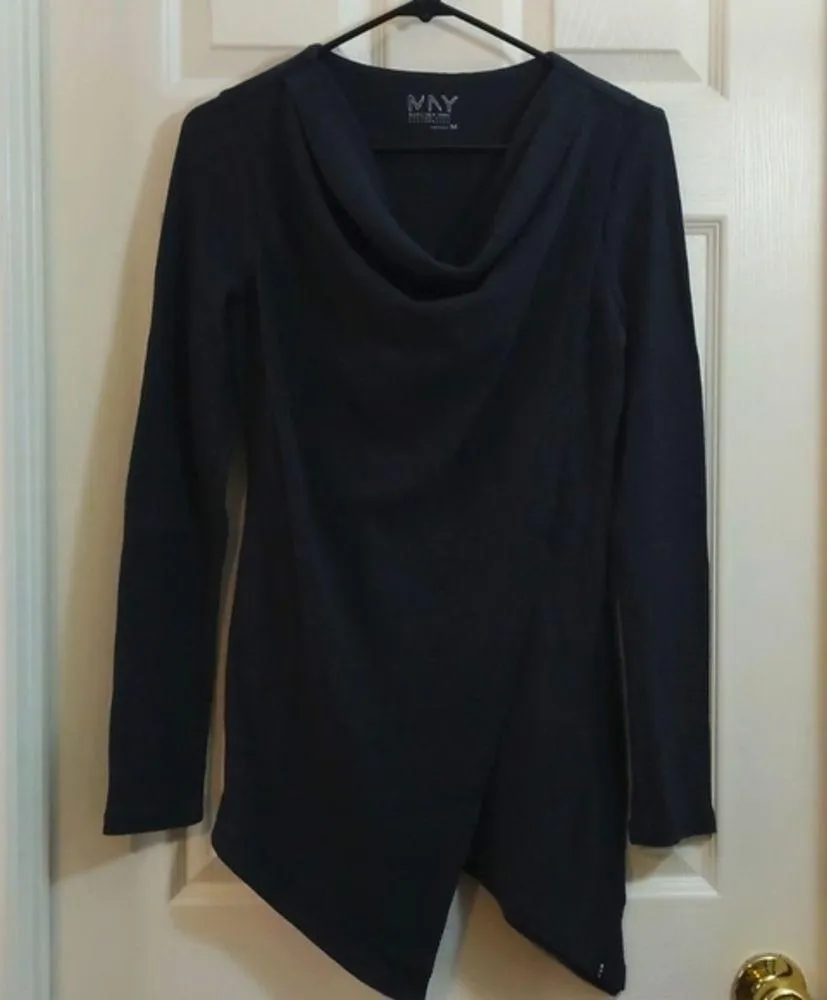 MNY - Marc New York Women's Thermal Tunic Charcoal Long Sleeve Blouse Size Med - Image 2