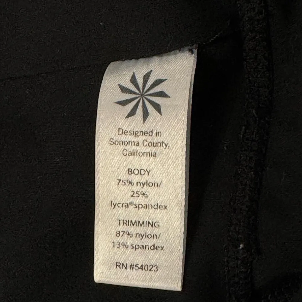 Athleta X-Small Capri Leggings Activewear Mesh Accent Elastic Waist Pocket Black - Image 8