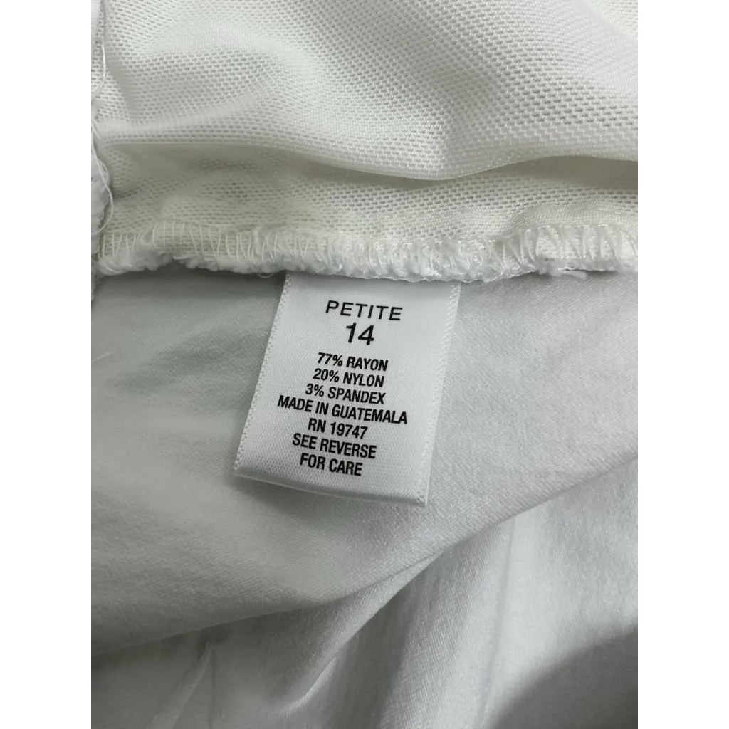 Womans Excellent Condition Roz & Ali Pullon Capri Pants 14 P White - Image 4