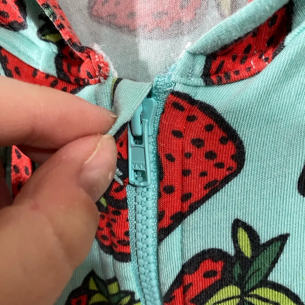 MeUndies Strawberry Onesie in Modal Size S/M with Zipper and Pockets Sold Out Blue Size M - Image 6