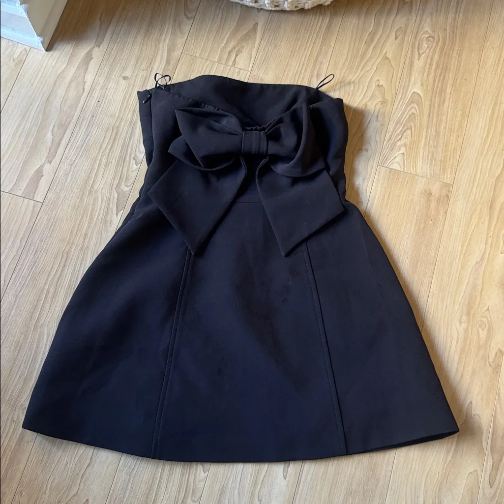 Zara Black Strapless Dress - Image 4