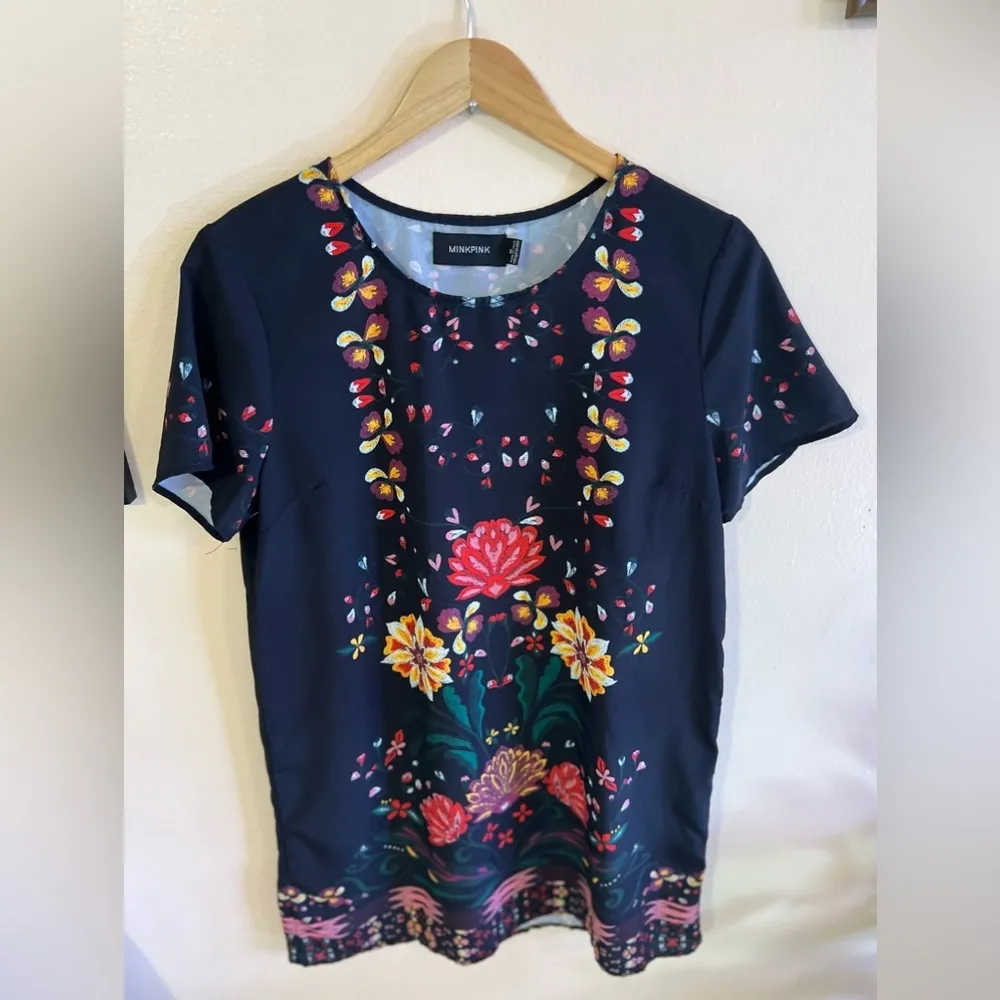 MINK PINK  Wisdom Tee Short Sleeve Shift Dress floral Size M - Image 12