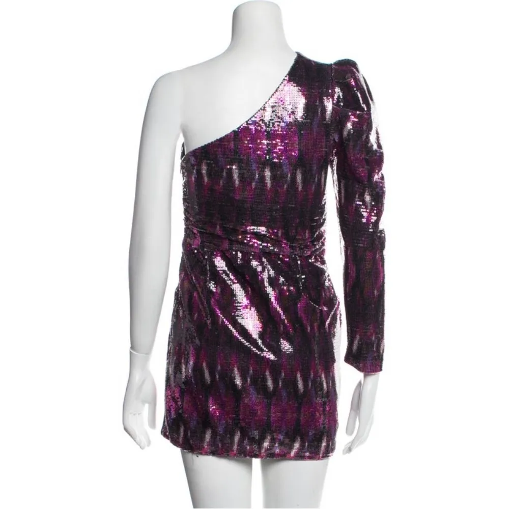 MISA Revolve Nova One-Shoulder Sequin Mini Dress, Purple Size XS New w/Tag $370 - Image 8