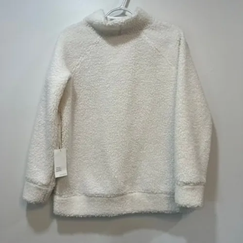 Haven Well Within Sherpa Sweater XS NWT $98‎ Cream Fuzzy Soft Mock Neck Cozy - Image 3