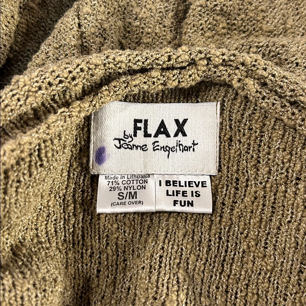 Flax by Jeanne Englehart Sweater S/M Lagenlook Oversized Knobby Indie Granola - Image 4
