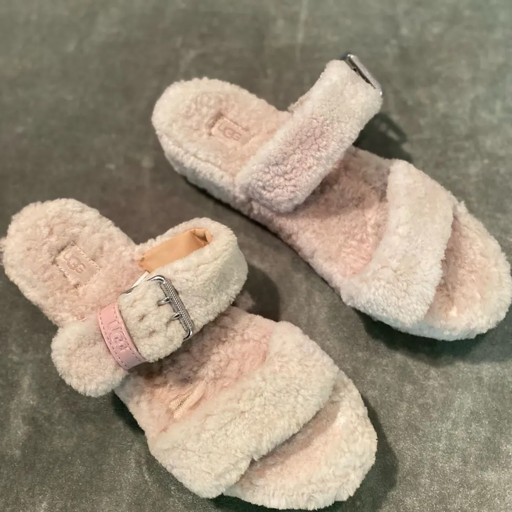 #170 UGG Fluffy Pink Ombre Sandals - Image 7