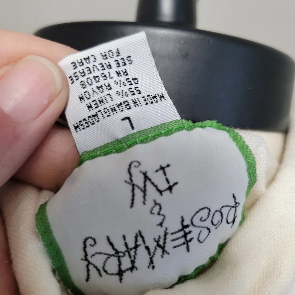 Rosemary & Ivy sand linen blend button down size large - Image 5