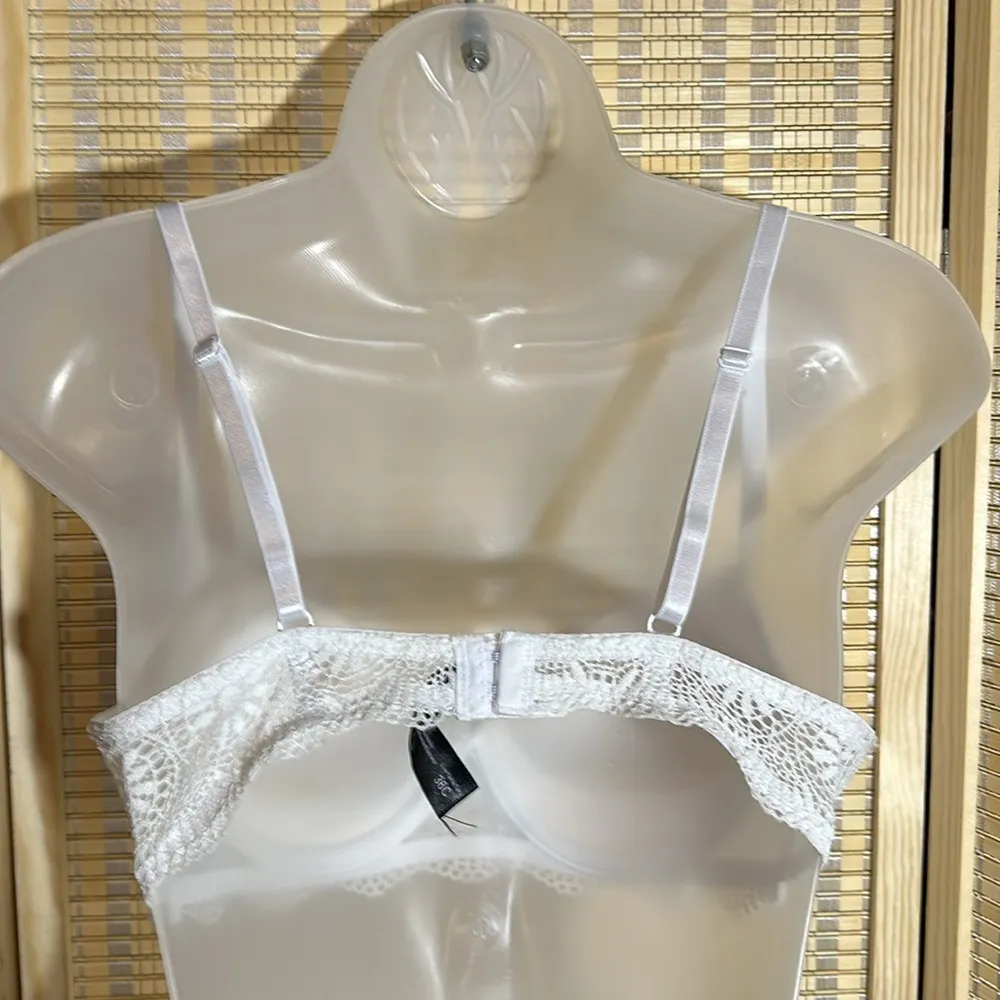 Rene Rofe Lingerie White Lace Overlay Padded Underwire Push Up Bra 36C Size undefined - Image 9