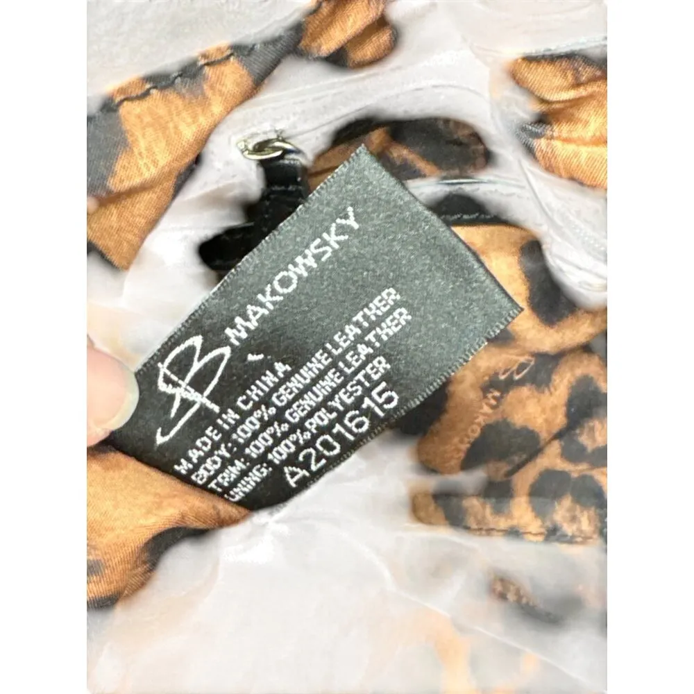 B. Makowsky Womens Black & Silver Leather Hobo Handbag Purse SKU 7813 Size M - Image 9