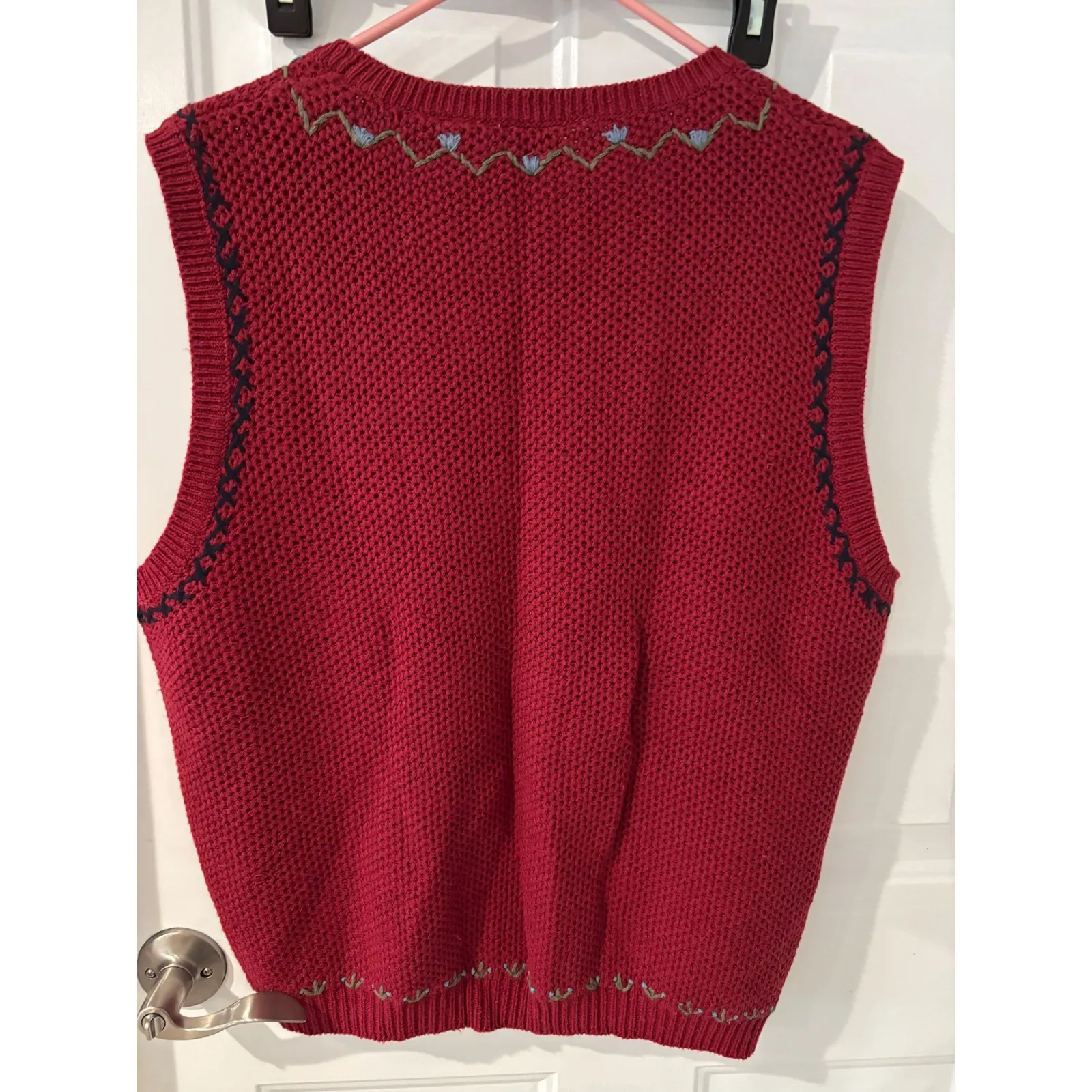 New‎ VTG Classic Elements Knit Vest Floral Embroidered Sleeveless Grandma Core - Image 6