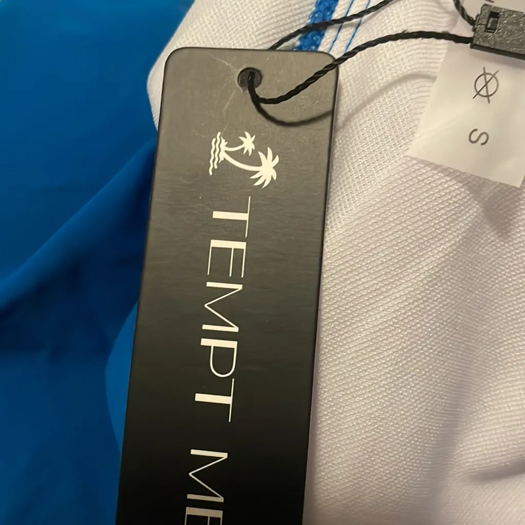 - Tempt Me blue one shoulder swim tank new - Image 6