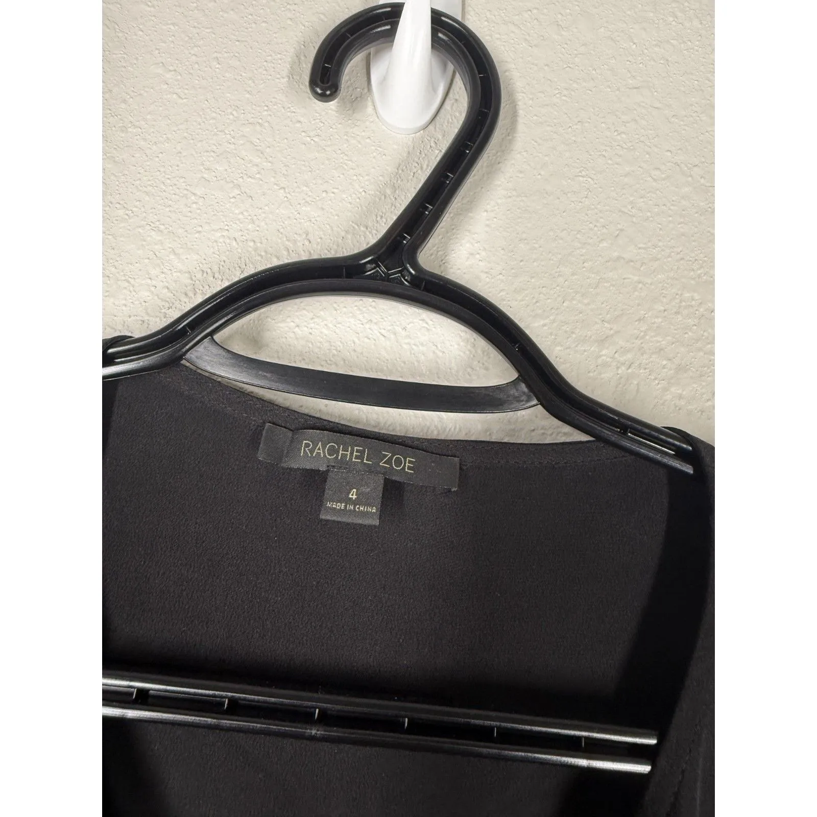 Rachel Zoe Womens Black Silk Romper Sz 4 Minimalist Quiet Luxury Breathable - Image 5