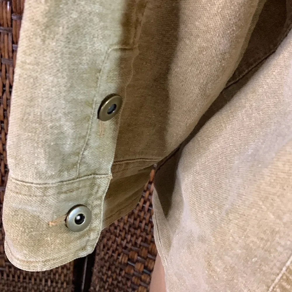 Multiples  Tan Khaki Linen and Cotton Jacket Size M - Image 3