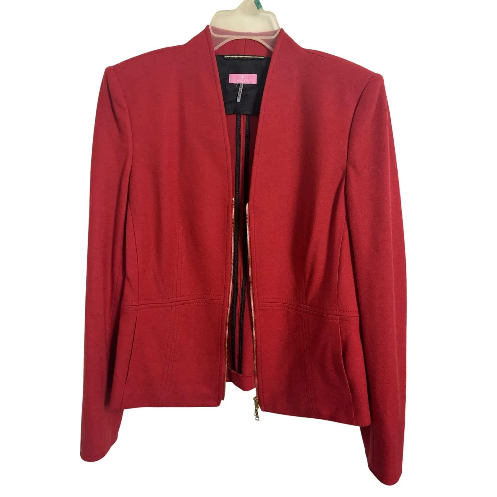 Baslar Red 100% Wool Blazer Jacket Size Medium UK 38 Quiet Luxury Designer - Image 2