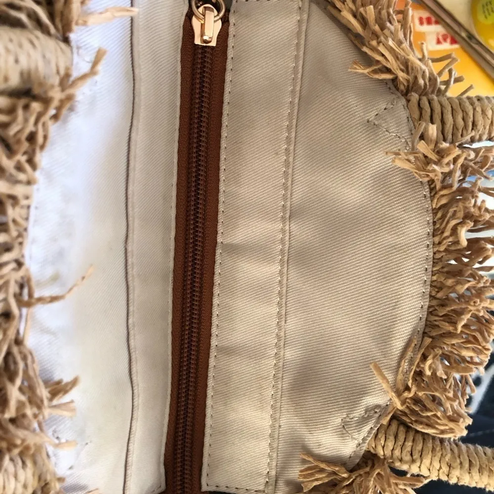 Lauren Conrad Cookie Crossbody Double Handle Straw Bag Summer Beach Festival - Image 10