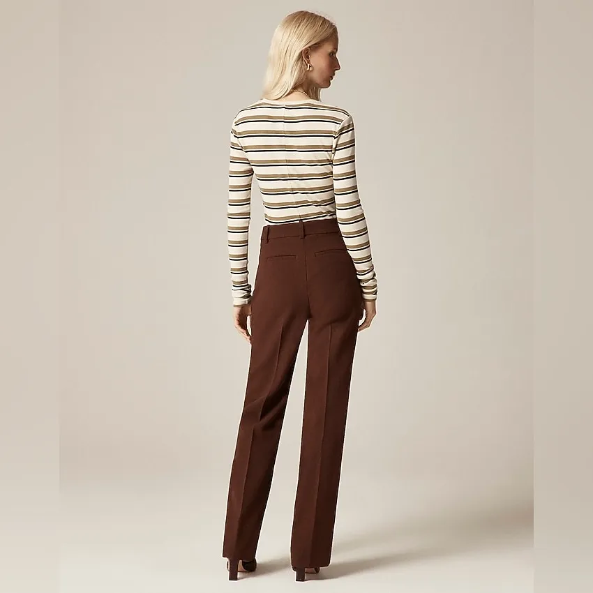 J. Crew Natalia Pant Four-season Stretch in French Press Brown Size 0 *flawed* - Image 4