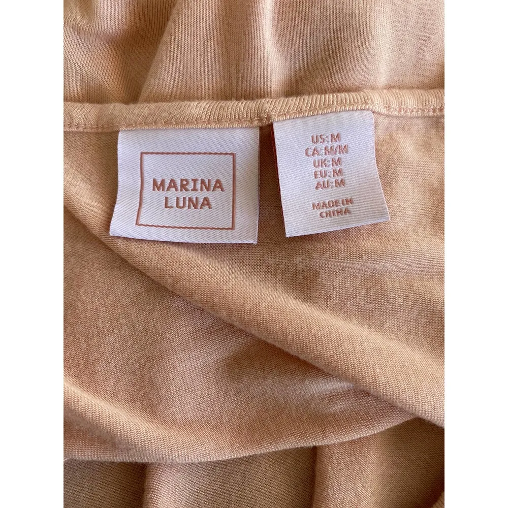 Marina Luna Lace Trim Spaghetti Strap Tank Top Pink Size M - Image 4