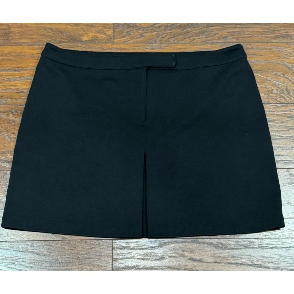EXPRESS  Black Mini Skirt Women’s Size 9/10 Stretch Front Slit Career Basic Chic - Image 2