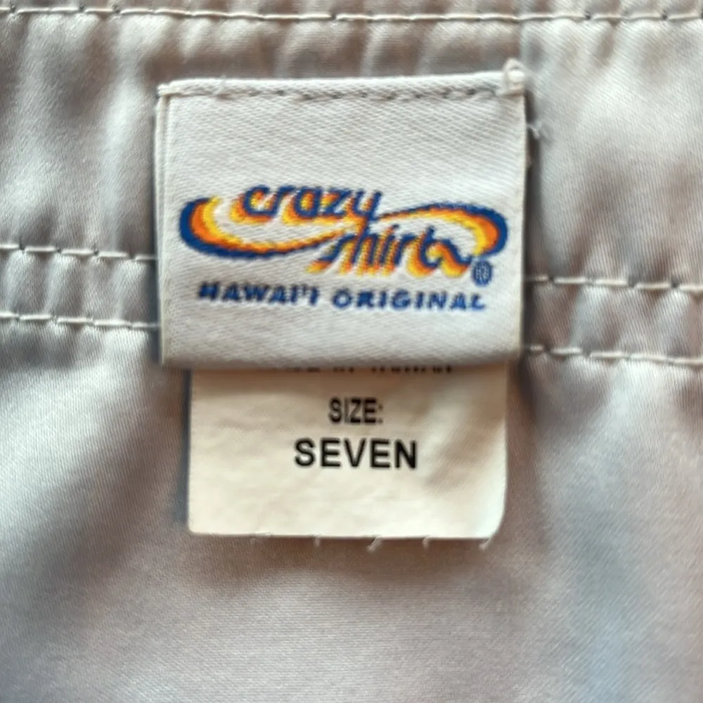 Vintage Crazy Shirts Hawaii Floral Swim Skirt sz 7 Blue - Image 6