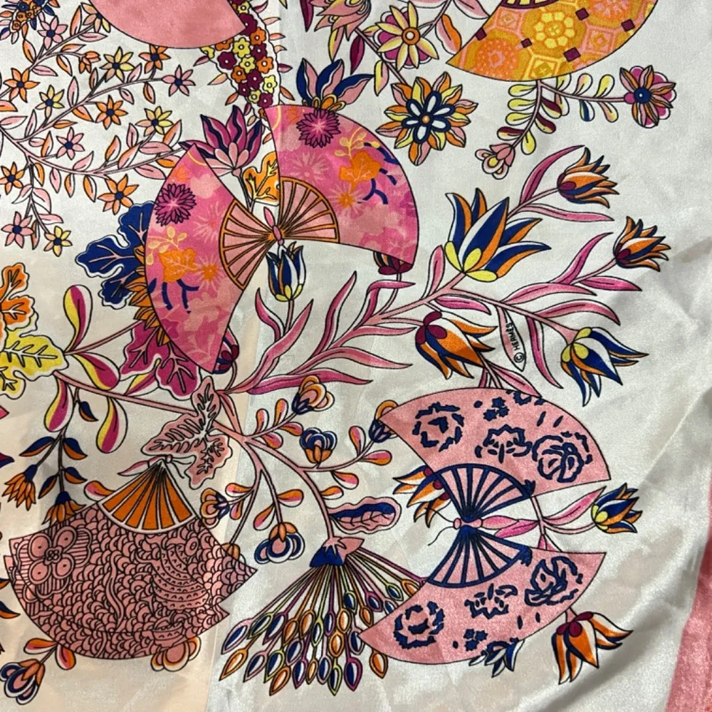 100% Silk Scarf Pink - Image 3