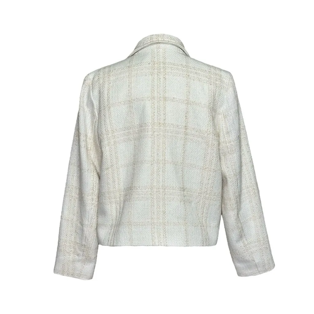 J.MCLAUGHLIN Claudie Plaid Tweed Jacket, Off-White, Medium - Image 6