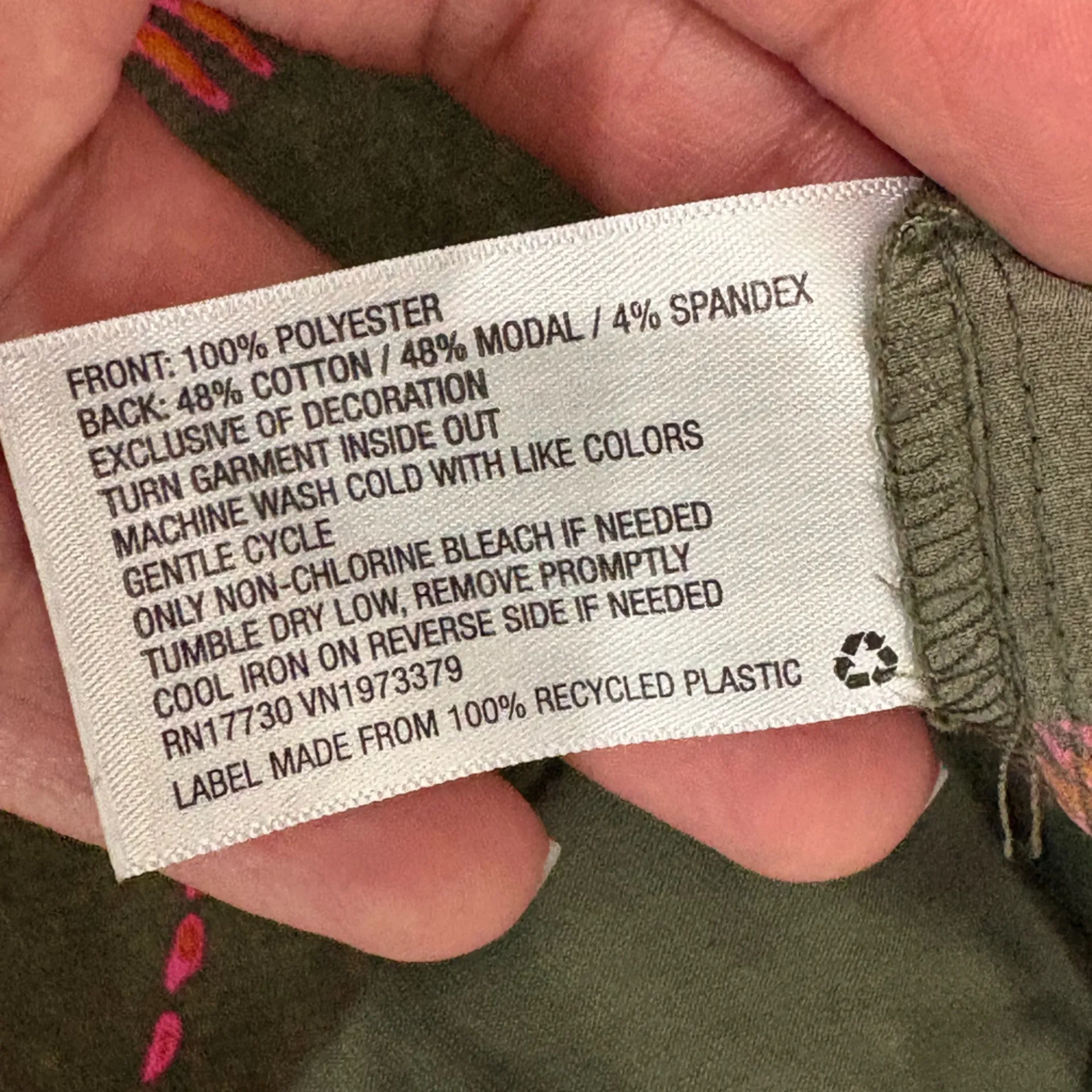 Sleeveless Olive and Red Patterned Top Size M - Image 7