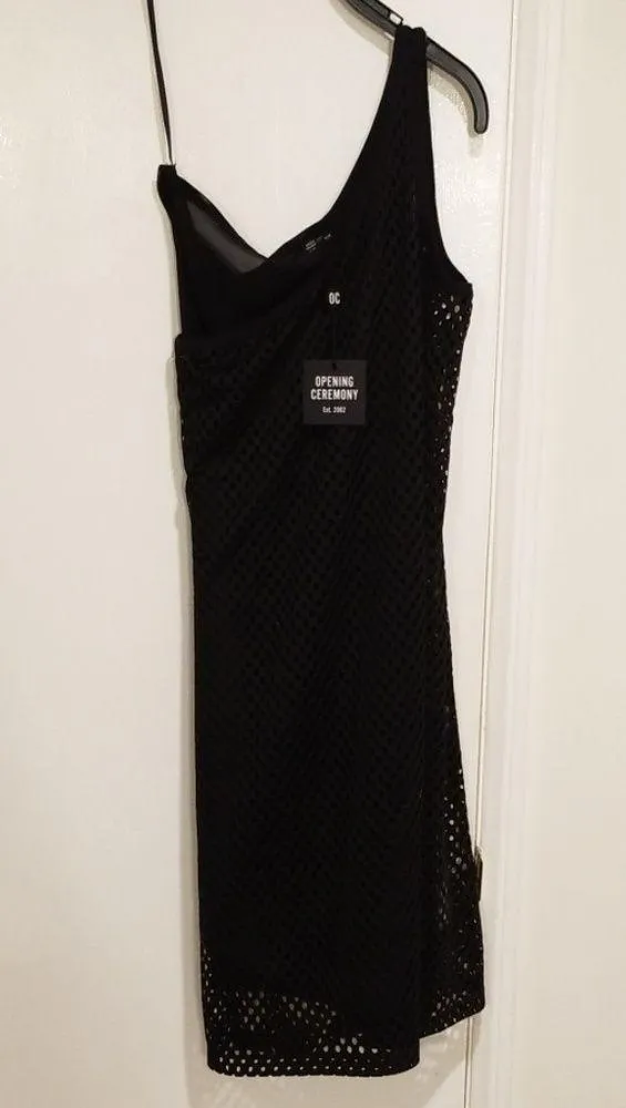 đź’•OPENING CEREMONYđź’• Black Mesh One Shoulder Dress - Image 8